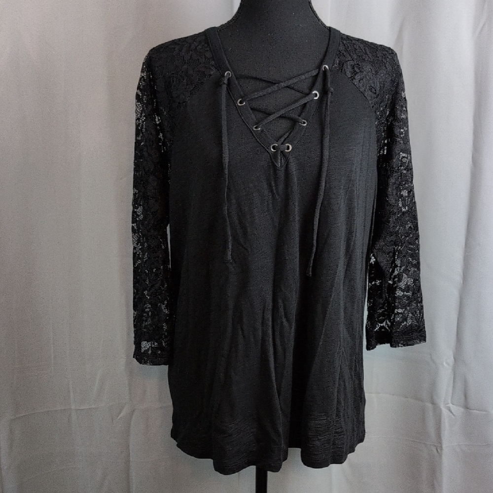 Torrid Black Lace Sleeve‎ Blouse
